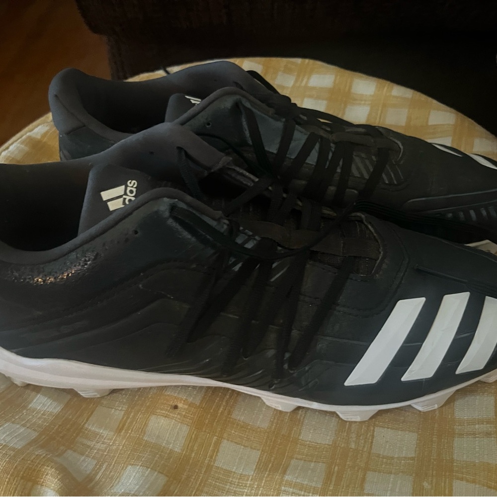 adidas Men’s Black and White Athletic Cleats